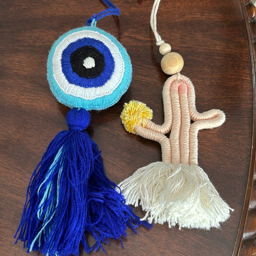 Selling together. Evil Eye & Pink Cactus Rear View Accessories